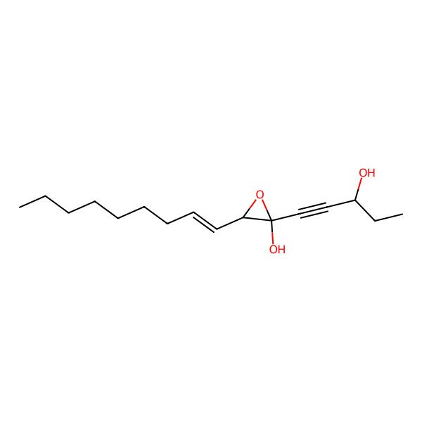 2D Structure of (2R,3S)-2-[(3S)-3-hydroxypent-1-ynyl]-3-[(Z)-non-1-enyl]oxiran-2-ol