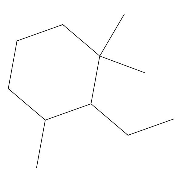 2D Structure of (2R,3S)-2-ethyl-1,1,3-trimethylcyclohexane