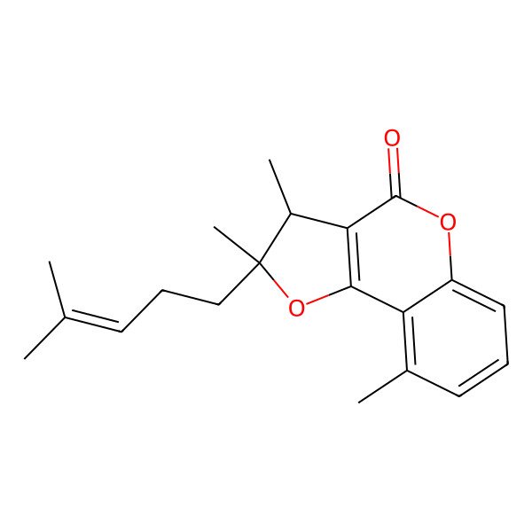 2D Structure of (2R,3S)-2,3,9-trimethyl-2-(4-methylpent-3-enyl)-3H-furo[3,2-c]chromen-4-one