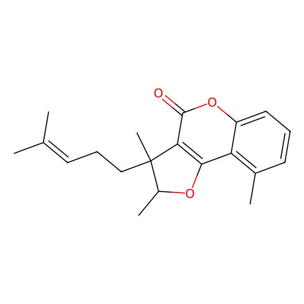 2D Structure of (2R,3S)-2,3,9-trimethyl-3-(4-methylpent-3-enyl)-2H-furo[3,2-c]chromen-4-one