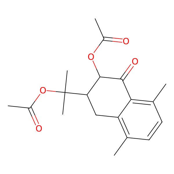 2D Structure of [(2R,3S)-3-(2-acetyloxypropan-2-yl)-5,8-dimethyl-1-oxo-3,4-dihydro-2H-naphthalen-2-yl] acetate
