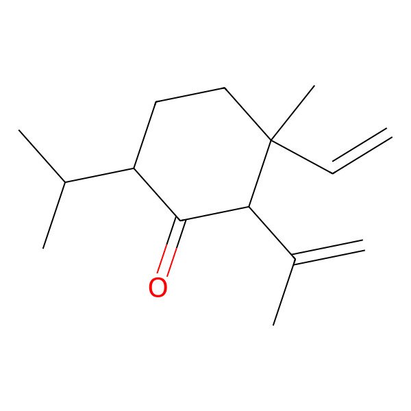 2D Structure of (2R,3S)-3-ethenyl-3-methyl-6-propan-2-yl-2-prop-1-en-2-ylcyclohexan-1-one