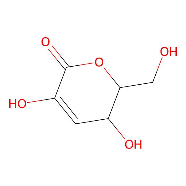 2D Structure of (2R,3S)-3,5-dihydroxy-2-(hydroxymethyl)-2,3-dihydropyran-6-one