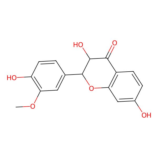 2D Structure of (2R,3S)-3,7-dihydroxy-2-(4-hydroxy-3-methoxyphenyl)-2,3-dihydrochromen-4-one 2D Structure of (2R,3S)-3,7-dihydroxy-2-(4-hydroxy-3-methoxyphenyl)-2,3-dihydrochromen-4-one