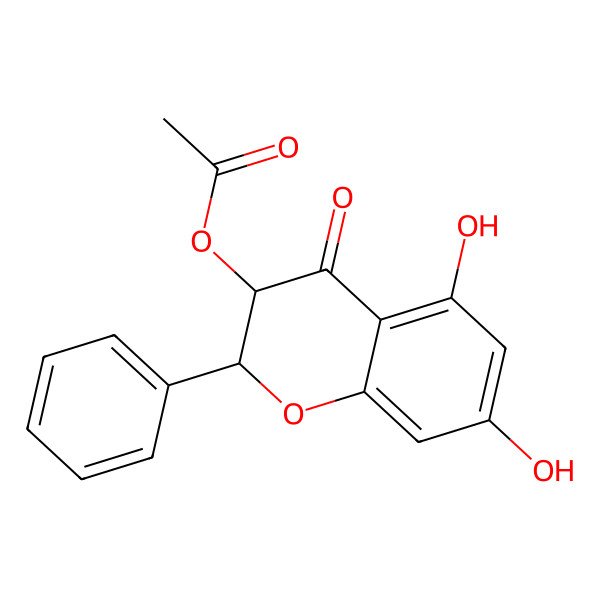 2D Structure of [(2R,3S)-5,7-dihydroxy-4-oxo-2-phenyl-2,3-dihydrochromen-3-yl] acetate
