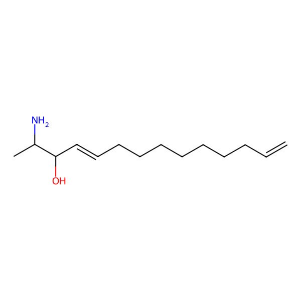 2D Structure of (2R,3S,4E)-2-aminotetradeca-4,13-dien-3-ol