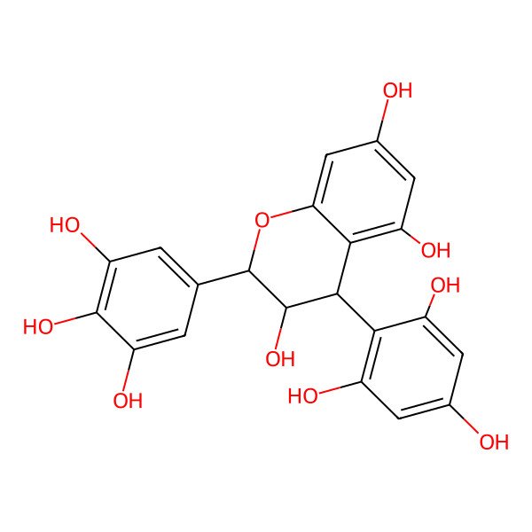 2D Structure of (2R,3S,4R)-4-(2,4,6-trihydroxyphenyl)-2-(3,4,5-trihydroxyphenyl)-3,4-dihydro-2H-chromene-3,5,7-triol