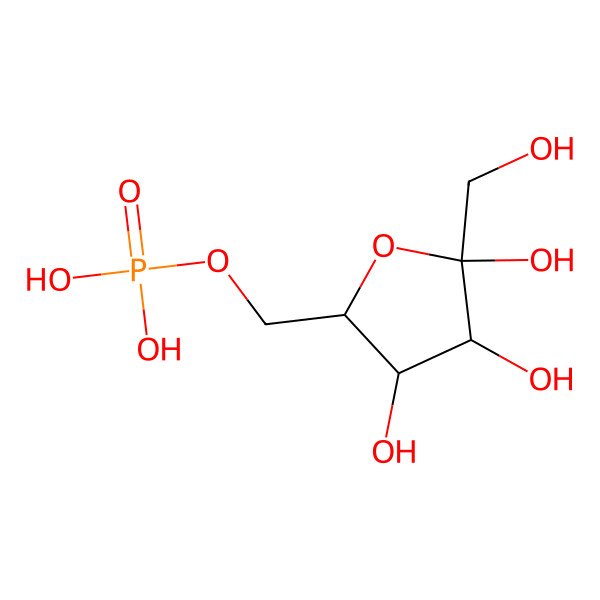 2D Structure of 6-O-Phosphono-beta-D-psicofuranose