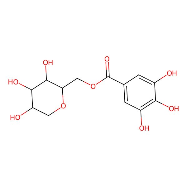 2D Structure of [(2R,3S,4R,5R)-3,4,5-trihydroxyoxan-2-yl]methyl 3,4,5-trihydroxybenzoate
