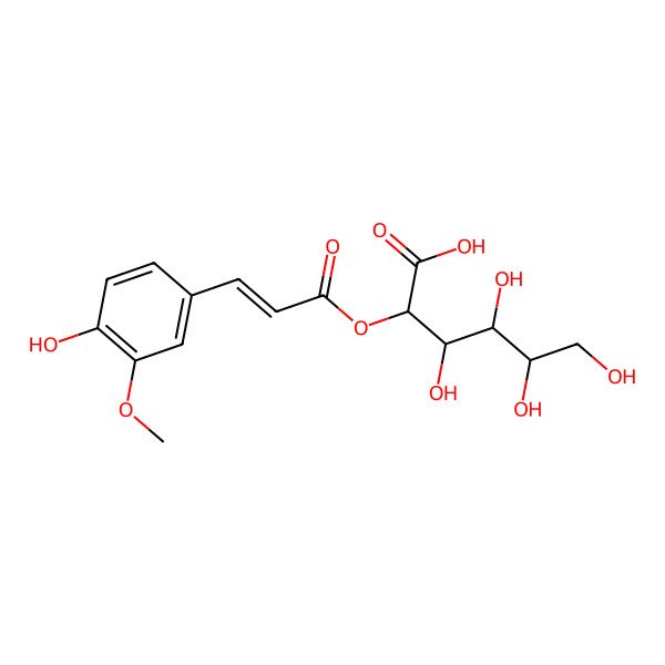 2D Structure of (2R,3S,4R,5R)-3,4,5,6-tetrahydroxy-2-[(E)-3-(4-hydroxy-3-methoxyphenyl)prop-2-enoyl]oxyhexanoic acid