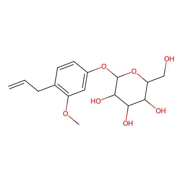 2D Structure of (2R,3S,4R,5R,6S)-2-(hydroxymethyl)-6-(3-methoxy-4-prop-2-enylphenoxy)oxane-3,4,5-triol