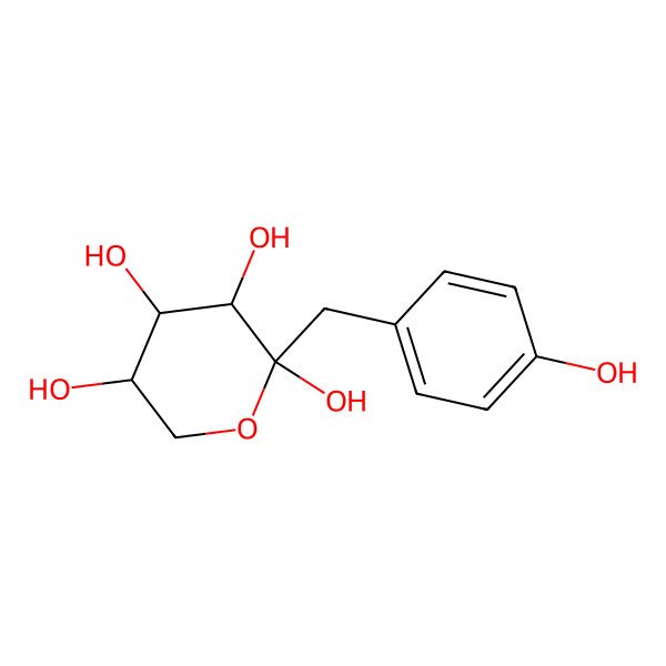 2D Structure of (2R,3S,4R,5S)-2-[(4-hydroxyphenyl)methyl]oxane-2,3,4,5-tetrol