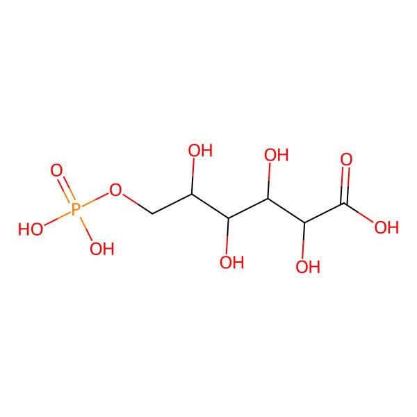 2D Structure of (2R,3S,4R,5S)-2,3,4,5-tetrahydroxy-6-phosphonooxyhexanoic acid