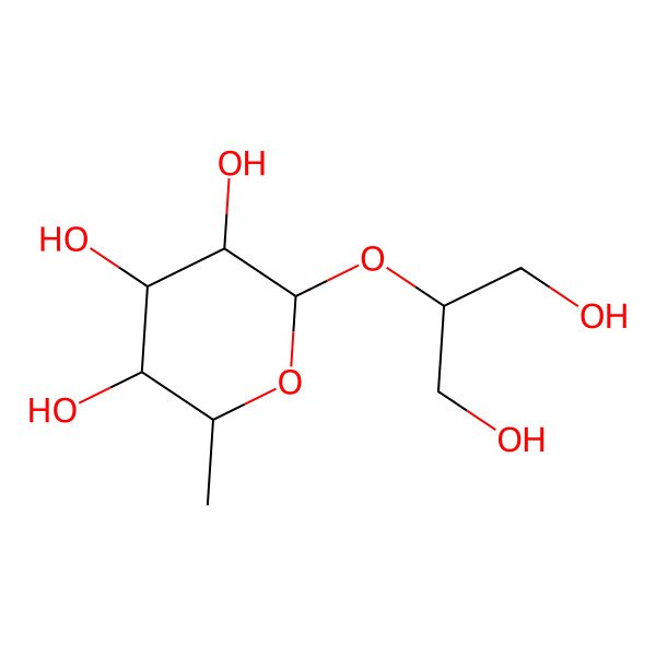 2D Structure of (2R,3S,4R,5S,6R)-2-(1,3-dihydroxypropan-2-yloxy)-6-methyloxane-3,4,5-triol