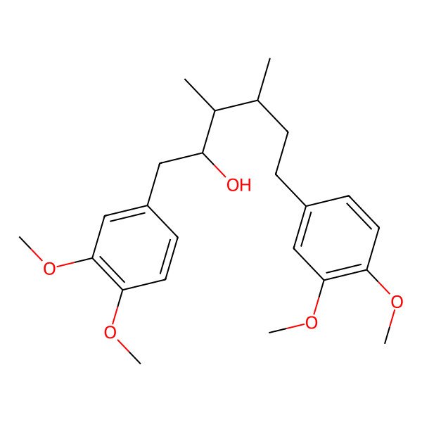 2D Structure of (2R,3S,4S)-1,6-bis(3,4-dimethoxyphenyl)-3,4-dimethylhexan-2-ol