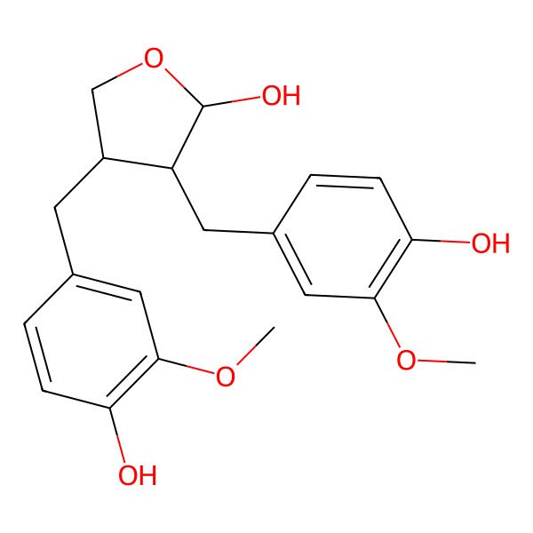 2D Structure of (2R,3S,4S)-3,4-bis[(4-hydroxy-3-methoxyphenyl)methyl]oxolan-2-ol