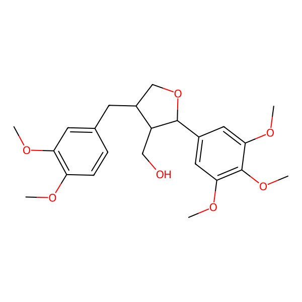2D Structure of [(2R,3S,4S)-4-[(3,4-dimethoxyphenyl)methyl]-2-(3,4,5-trimethoxyphenyl)oxolan-3-yl]methanol