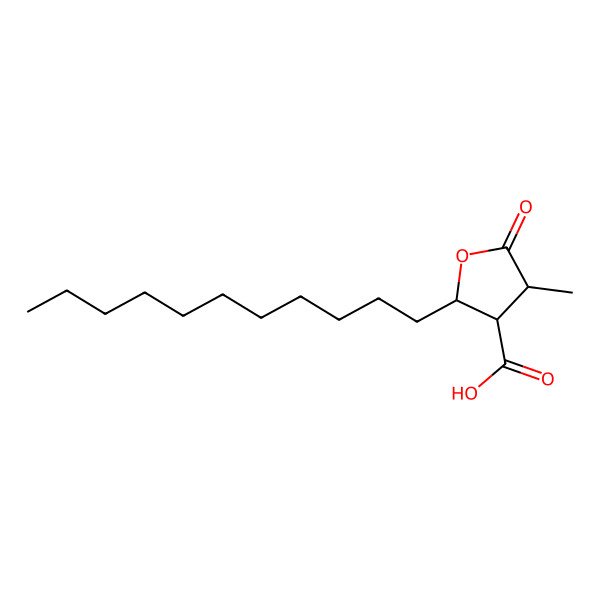2D Structure of (2R,3S,4S)-4-methyl-5-oxo-2-undecyloxolane-3-carboxylic acid