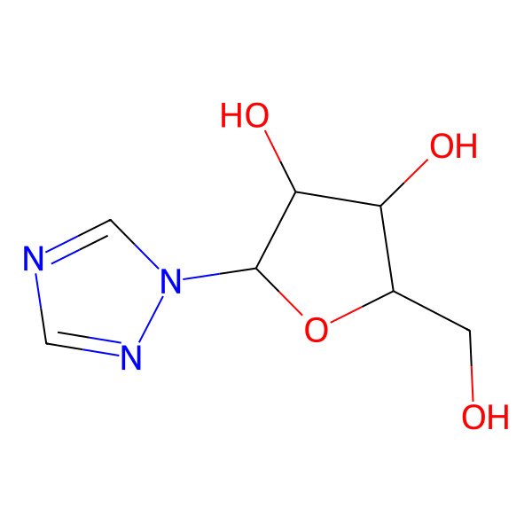 2D Structure of (2R,3S,4S,5R)-2-(hydroxymethyl)-5-(1,2,4-triazol-1-yl)oxolane-3,4-diol