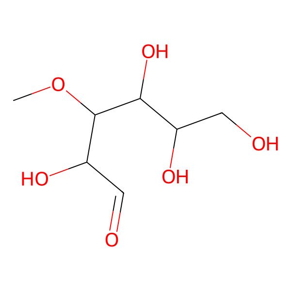 2D Structure of (2R,3S,4S,5R)-2,4,5,6-Tetrahydroxy-3-methoxyhexanal 2D Structure of (2R,3S,4S,5R)-2,4,5,6-Tetrahydroxy-3-methoxyhexanal