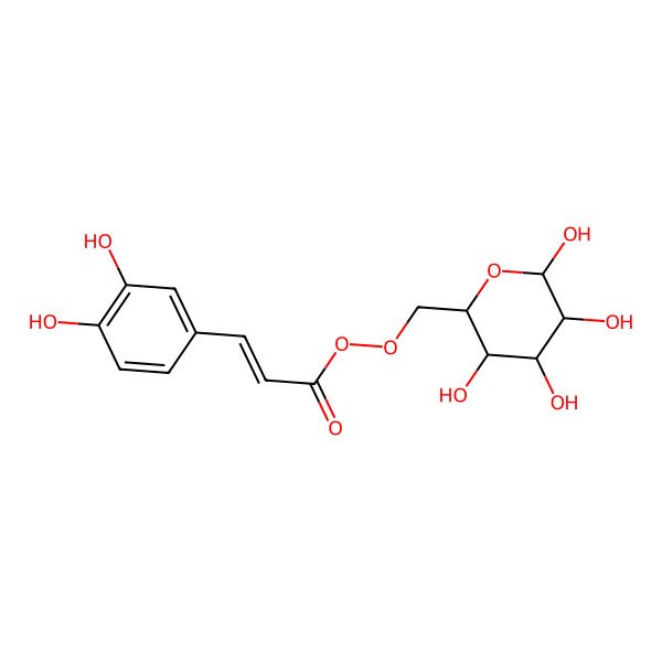 2D Structure of [(2R,3S,4S,5R)-3,4,5,6-tetrahydroxyoxan-2-yl]methyl (E)-3-(3,4-dihydroxyphenyl)prop-2-eneperoxoate