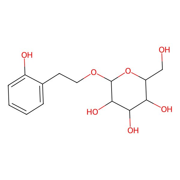 2D Structure of (2R,3S,4S,5R,6R)-2-(hydroxymethyl)-6-[2-(2-hydroxyphenyl)ethoxy]oxane-3,4,5-triol