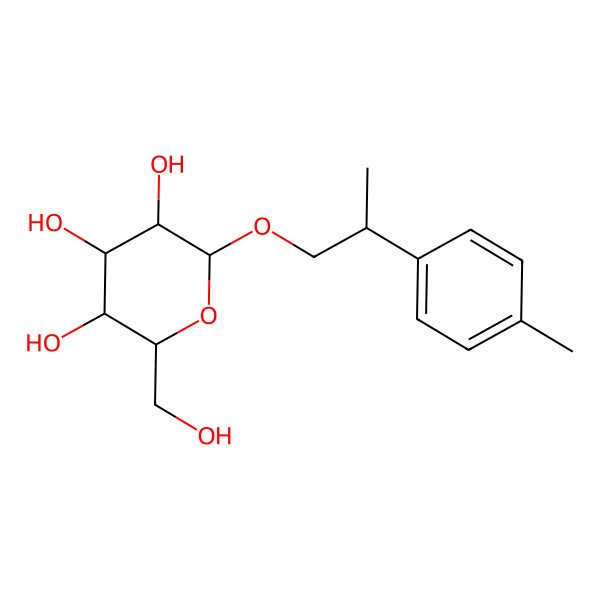 2D Structure of (2R,3S,4S,5R,6R)-2-(hydroxymethyl)-6-[(2R)-2-(4-methylphenyl)propoxy]oxane-3,4,5-triol