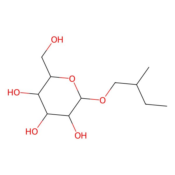 2D Structure of (2R,3S,4S,5R,6R)-2-(hydroxymethyl)-6-[(2S)-2-methylbutoxy]oxane-3,4,5-triol