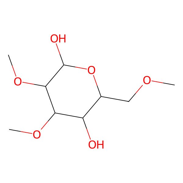 2D Structure of (2R,3S,4S,5R,6R)-3,4-dimethoxy-6-(methoxymethyl)oxane-2,5-diol
