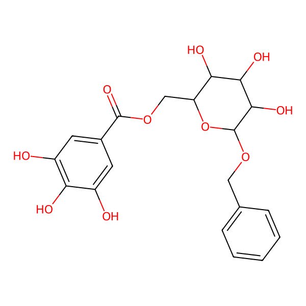 2D Structure of [(2R,3S,4S,5R,6R)-3,4,5-trihydroxy-6-phenylmethoxyoxan-2-yl]methyl 3,4,5-trihydroxybenzoate