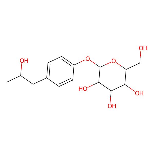 2D Structure of (2R,3S,4S,5R,6S)-2-(hydroxymethyl)-6-[4-[(2S)-2-hydroxypropyl]phenoxy]oxane-3,4,5-triol