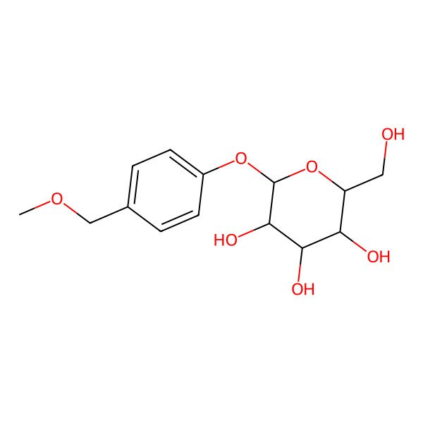 2D Structure of (2R,3S,4S,5R,6S)-2-(hydroxymethyl)-6-[4-(methoxymethyl)phenoxy]oxane-3,4,5-triol