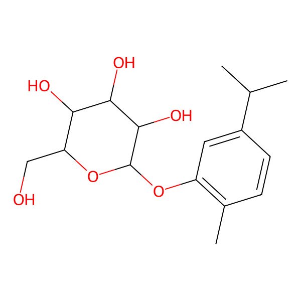2D Structure of (2R,3S,4S,5R,6S)-2-(Hydroxymethyl)-6-(5-isopropyl-2-methylphenoxy)tetrahydro-2H-pyran-3,4,5-triol