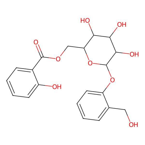 2D Structure of [(2R,3S,4S,5R,6S)-3,4,5-trihydroxy-6-[2-(hydroxymethyl)phenoxy]oxan-2-yl]methyl 2-hydroxybenzoate
