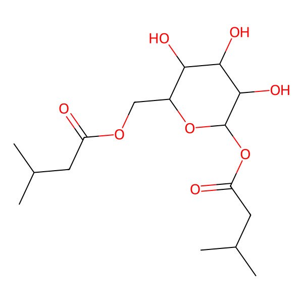 2D Structure of [(2R,3S,4S,5R,6S)-3,4,5-trihydroxy-6-(3-methylbutanoyloxy)oxan-2-yl]methyl 3-methylbutanoate
