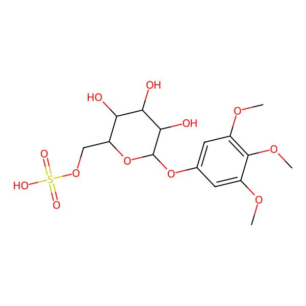 2D Structure of [(2R,3S,4S,5R,6S)-3,4,5-trihydroxy-6-(3,4,5-trimethoxyphenoxy)oxan-2-yl]methyl hydrogen sulfate