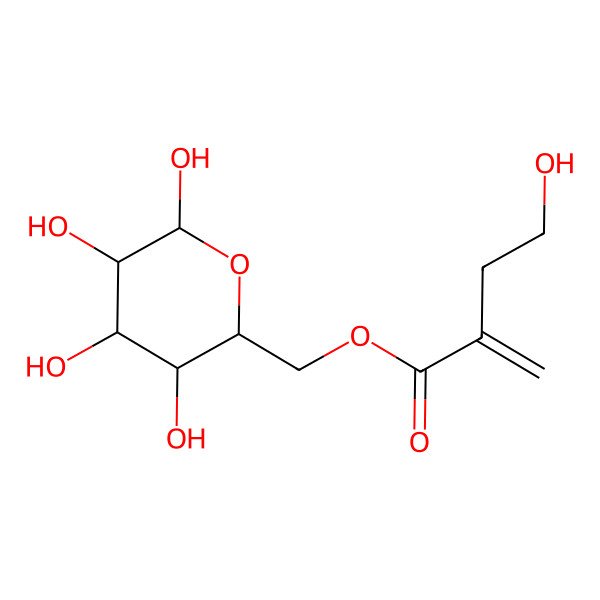 2D Structure of [(2R,3S,4S,5R,6S)-3,4,5,6-tetrahydroxyoxan-2-yl]methyl 4-hydroxy-2-methylidenebutanoate