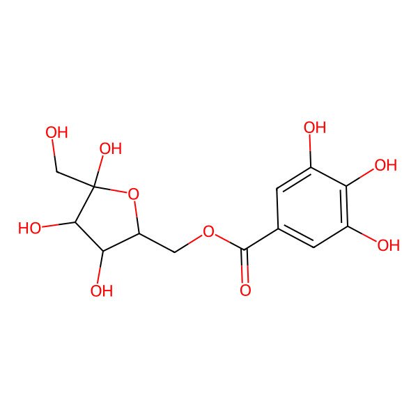 2D Structure of [(2R,3S,4S,5S)-3,4,5-trihydroxy-5-(hydroxymethyl)oxolan-2-yl]methyl 3,4,5-trihydroxybenzoate