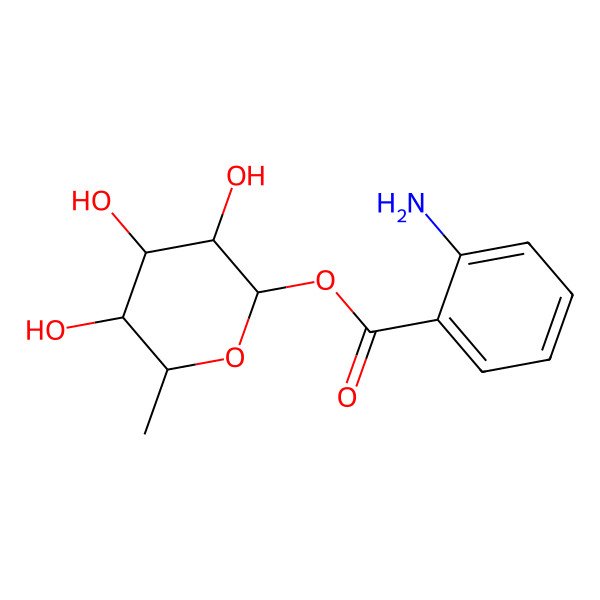 2D Structure of [(2R,3S,4S,5S,6R)-3,4,5-trihydroxy-6-methyloxan-2-yl] 2-aminobenzoate