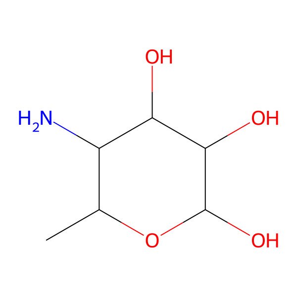 2D Structure of (2R,3S,4S,5S,6S)-5-amino-6-methyloxane-2,3,4-triol