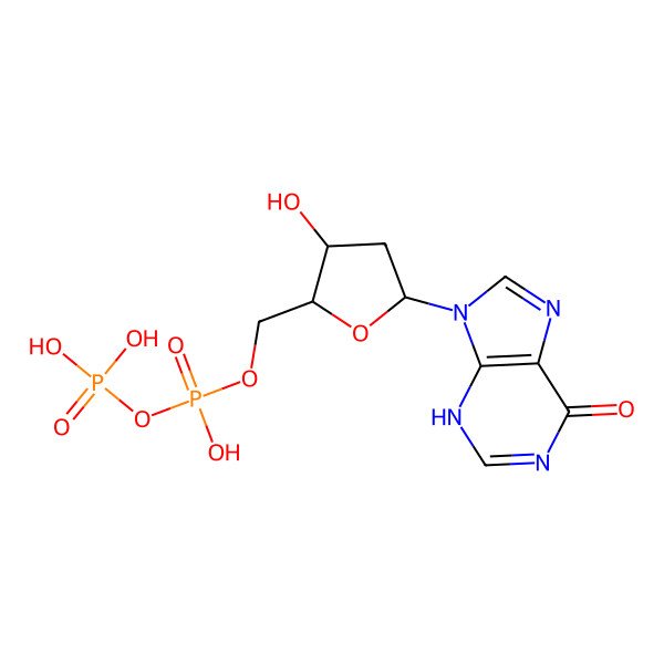 2D Structure of [(2R,3S,5R)-3-hydroxy-5-(6-oxo-3H-purin-9-yl)oxolan-2-yl]methyl phosphono hydrogen phosphate