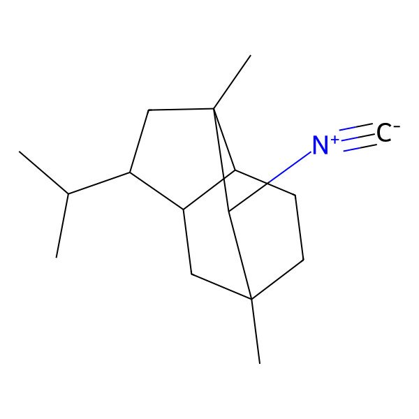 2D Structure of (2R,3S,5R,6R,7R)-2-isocyano-1,3-dimethyl-5-propan-2-yltricyclo[4.3.1.03,7]decane