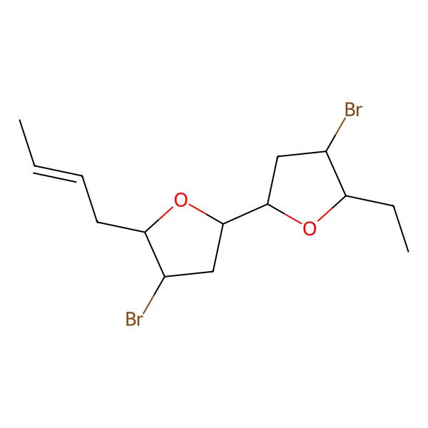 2D Structure of (2R,3S,5S)-3-bromo-5-[(2S,4R,5S)-4-bromo-5-[(Z)-but-2-enyl]oxolan-2-yl]-2-ethyloxolane