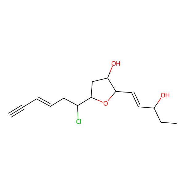 2D Structure of (2R,3S,5S)-5-[(Z,1R)-1-chlorohex-3-en-5-ynyl]-2-[(Z,3R)-3-hydroxypent-1-enyl]oxolan-3-ol