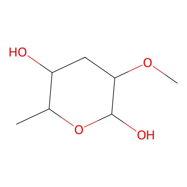 2D Structure of (2R,3S,5S,6S)-3-methoxy-6-methyloxane-2,5-diol