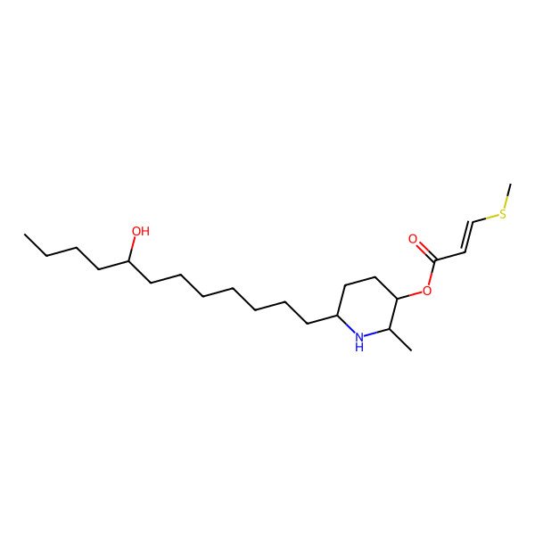 2D Structure of [(2R,3S,6R)-6-[(8S)-8-hydroxydodecyl]-2-methylpiperidin-3-yl] (Z)-3-methylsulfanylprop-2-enoate