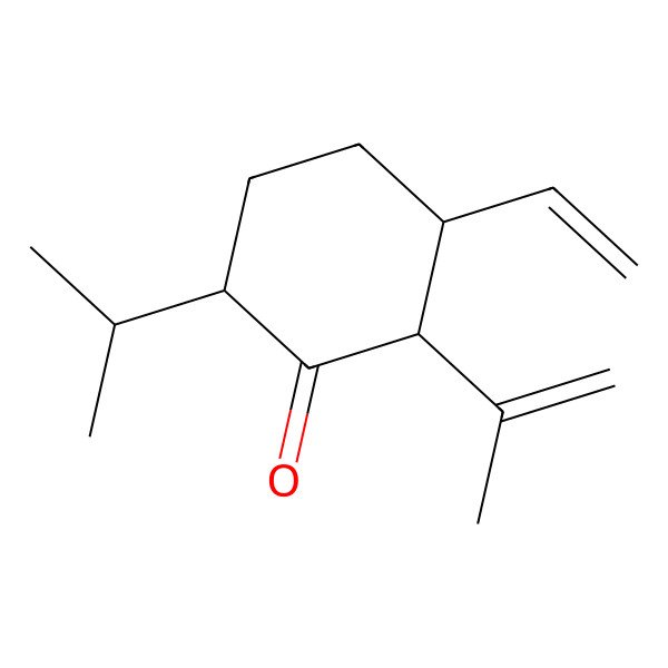 2D Structure of (2R,3S,6S)-3-ethenyl-6-propan-2-yl-2-prop-1-en-2-ylcyclohexan-1-one