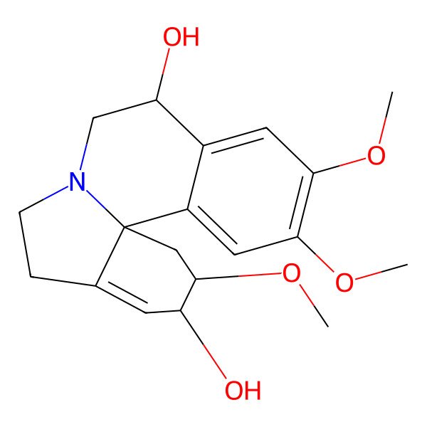 2D Structure of (2R,3S,9S,13bS)-2,11,12-trimethoxy-2,3,5,6,8,9-hexahydro-1H-indolo[7a,1-a]isoquinoline-3,9-diol