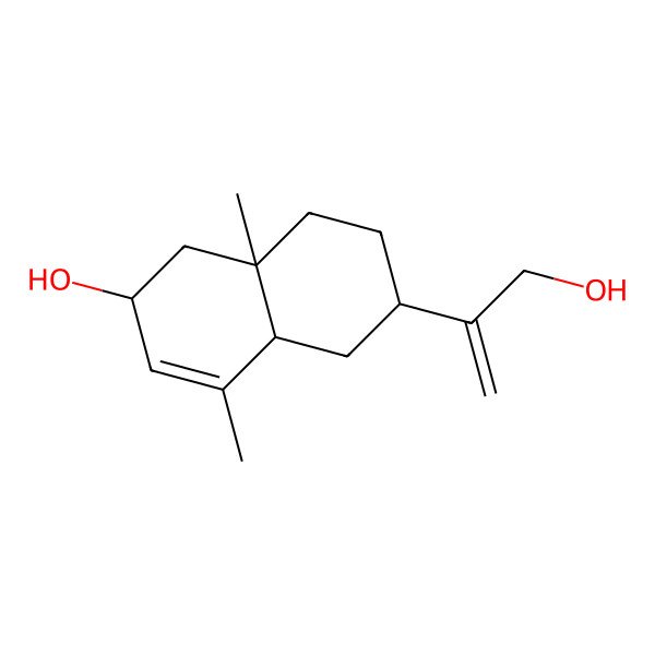 2D Structure of (2R,4aR,6S,8aS)-6-(3-hydroxyprop-1-en-2-yl)-4,8a-dimethyl-2,4a,5,6,7,8-hexahydro-1H-naphthalen-2-ol