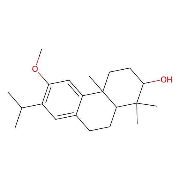2D Structure of (2R,4aS,10aS)-6-methoxy-1,1,4a-trimethyl-7-propan-2-yl-2,3,4,9,10,10a-hexahydrophenanthren-2-ol
